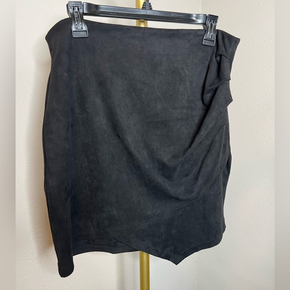 Mangopop Faux Suede wrap skirt